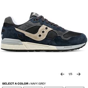 Saucony Navy and Grey Suede Mesh Sneaker Shadow 5000